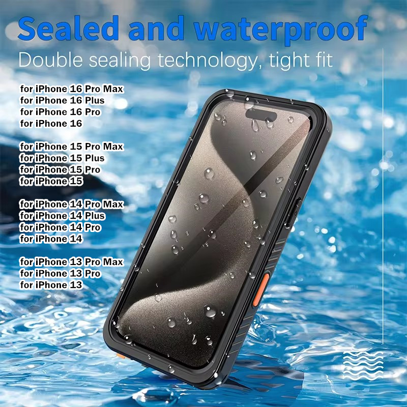 [Redpepper] IP68 Waterproof Phone Case For iPhone 16 Pro Max 16 Plus 15 14 13 Pro Full Protection Underwater Swimming Diving Phone Cover ราคา ถูกที่สุด ดีลบีเคเค