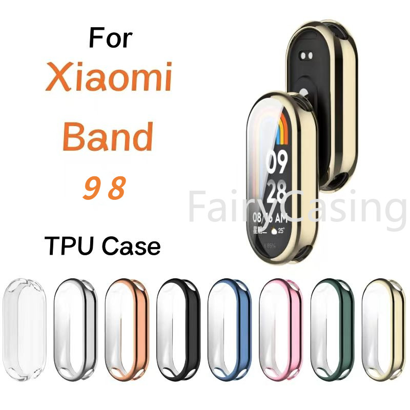 ซิลิโคนอ่อนนุ่มTPUกรณีแก้วสําหรับXiaomi Mi Band 9 8