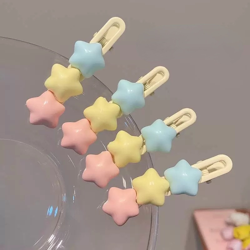 น่ารักครีมหวาน Tricolor ดาวห้าแฉก Duckbill คลิปสาวหัวใจคลิปด้านข้างคลิป Bangs Star Hairpin หญิง ราคา ถูกที่สุด ดีลบีเคเค แกลเลอรีภาพที่ 4
