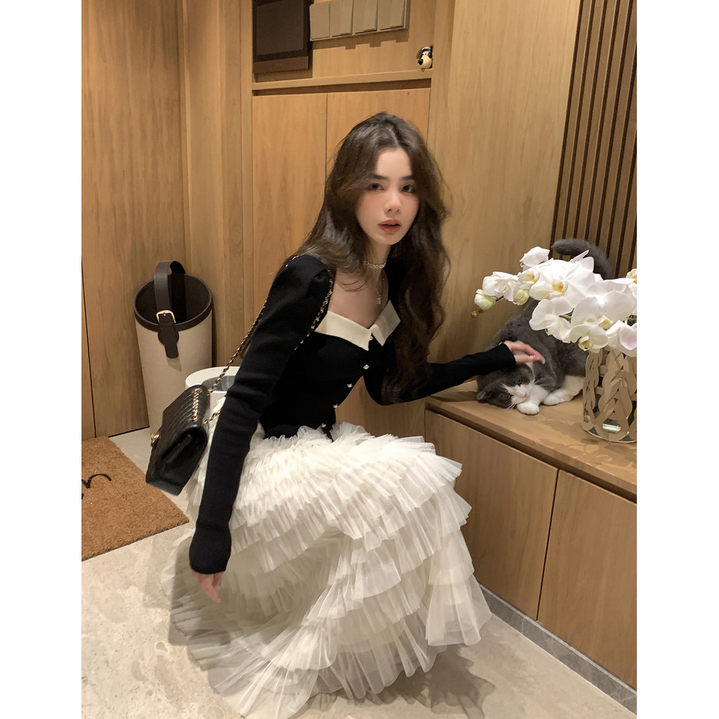 เสื้อสเวตเตอร์จับคู่สีใหม่ของ Qiu Rouyao เสื้อสวมหัวทรงสลิมสำหรับคนตัวเล็กแบบสบายๆบางและหนาเสื้อสเวตเตอร์ด้านล่างสำหรับมิงค์หญิง