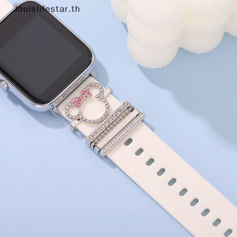 Lsth 1Set Hello Kitty Watch Band เพชรฝังตกแต่งหัวเข็มขัดสําหรับ Apple Watch HOT