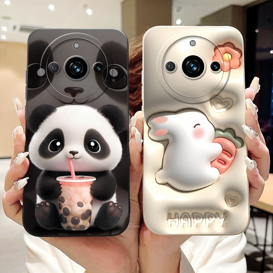 สําหรับrealme 11 Pro Plus 5Gเลนส์ป้องกันกรณีRealme 11Pro 11 Pro + น่ารักPandaกระต่ายดอกไม้การ์ตูนซิลิโคนอ่อนนุ่มเคสโทรศัพท์