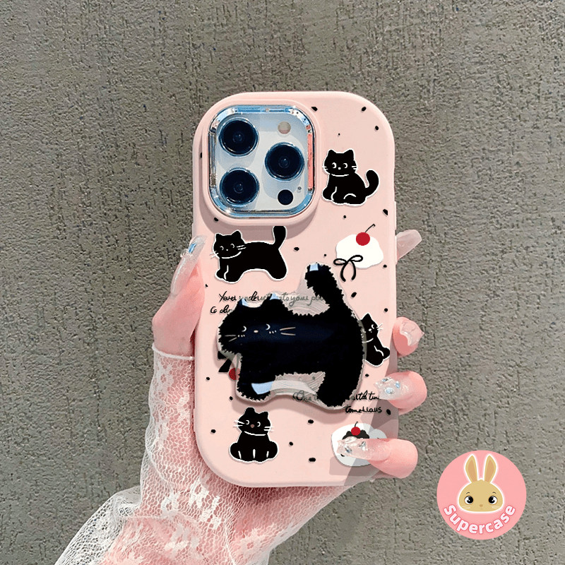 เค้กแมวดําสําหรับoppo A60 A79 A54 A18 A38 A58 4G A15 A15S A92 A72 A52 A1K A7 A12 A5S F9 Reno 7 Pro 6