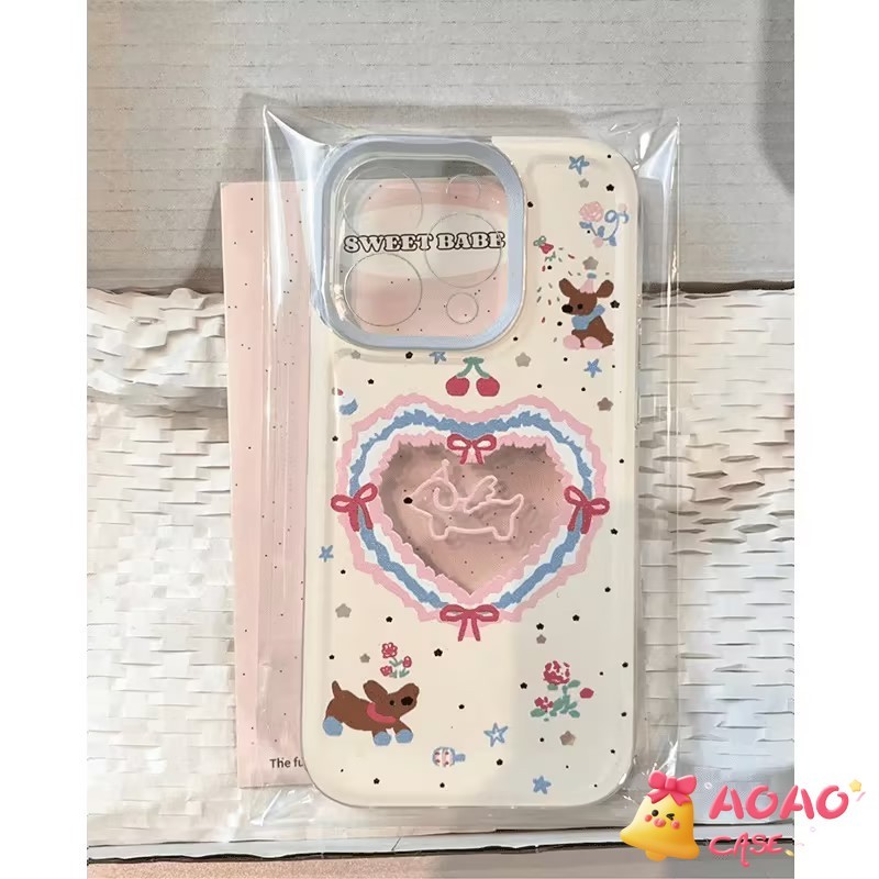 โรแมนติกหวานรักรักลูกหมีหมีดอกไม้โบว์อ่อนนุ่ม เคสiphone 7Plus XR 11 13 15 14 12 Pro Max X XS Max 14 15 7 8 Plus SE 2020