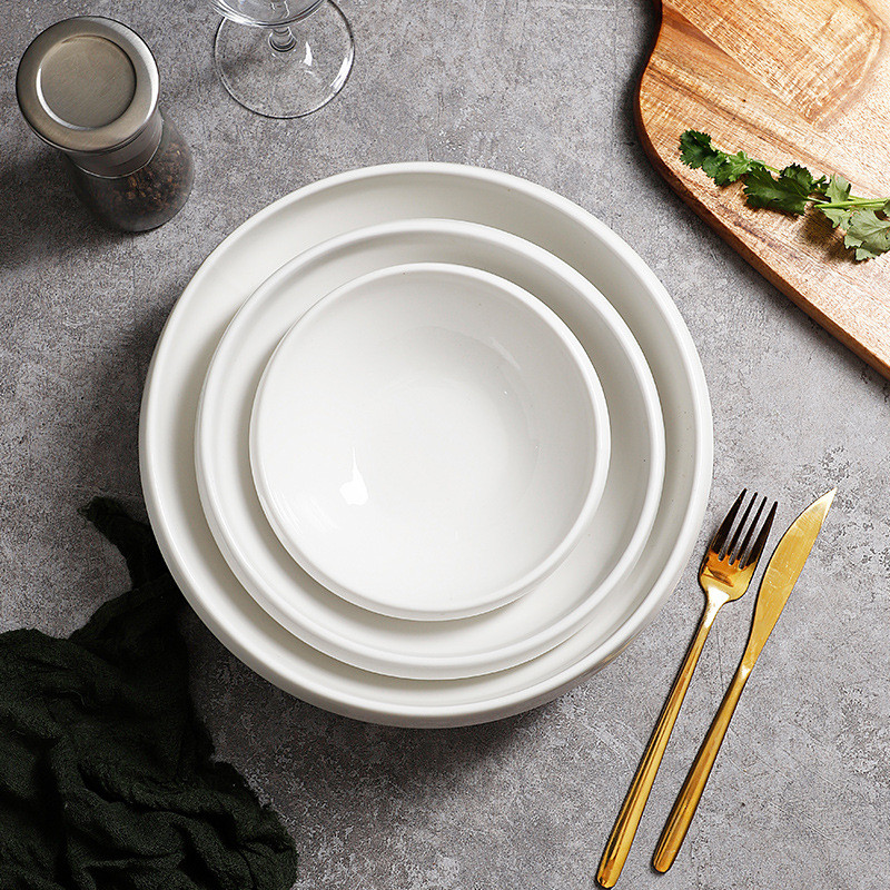 Soup Bowl High-Grade Salad Bowl Good-looking Oblique Mouth Large Small Size Fruit Bowl High-Grade Ce