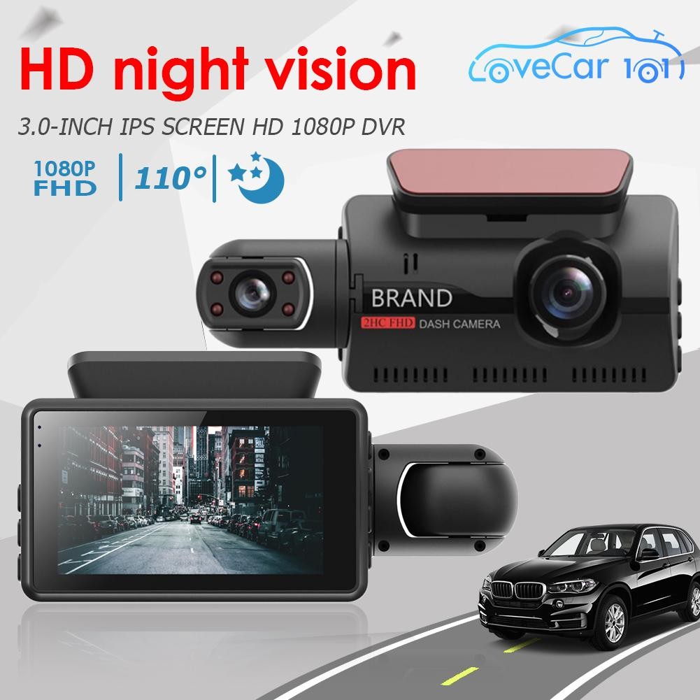 กล้องติดรถยนต์ 2 กล้อง สว่างกลางคืนของแท้ด้วยระบบNight Vision ภาพชัด จอแสดงผล IPS จอขนาดใหญ่ 3.0
