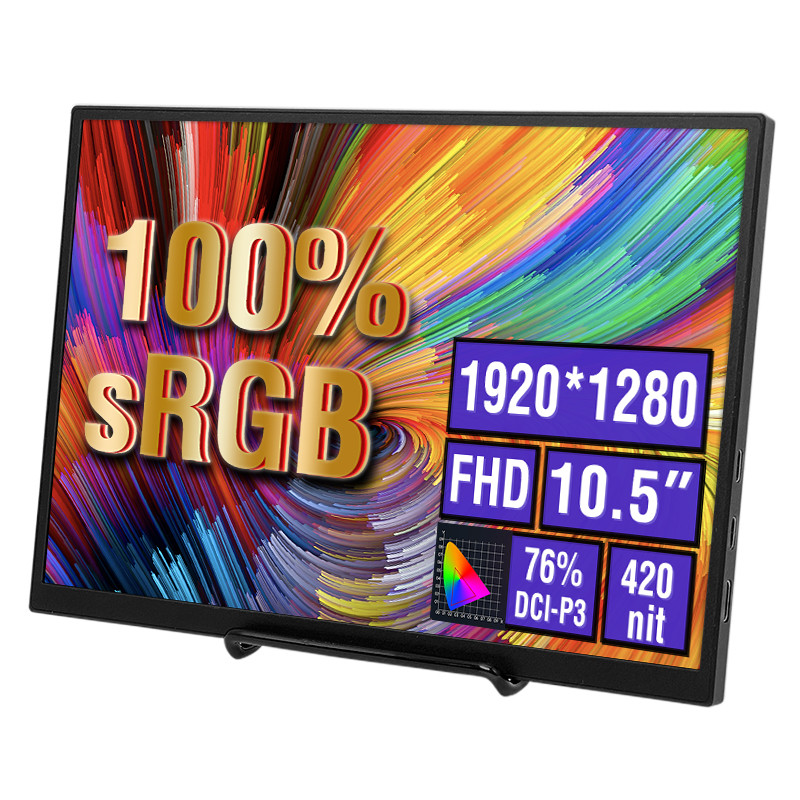 จอภาพแบบพกพา Anmite 10.5″ สําหรับแล็ปท็อป Usb Type-c HDMI Display