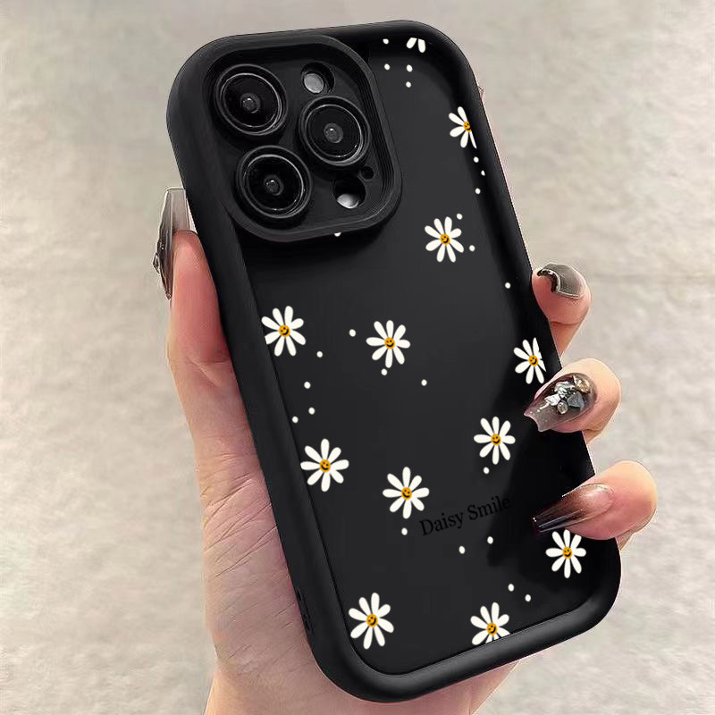 สําหรับxiaomi Mi 11 Lite 5G NE Mi 13T 14 Pro 13 12T 12 Pro Poco F6 F3 F5 X5 X3 X6 M6 Pro 4G Daisy Smileดอกไม้กันกระแทกหนาซิลิโคนนุ่มMatte Cover