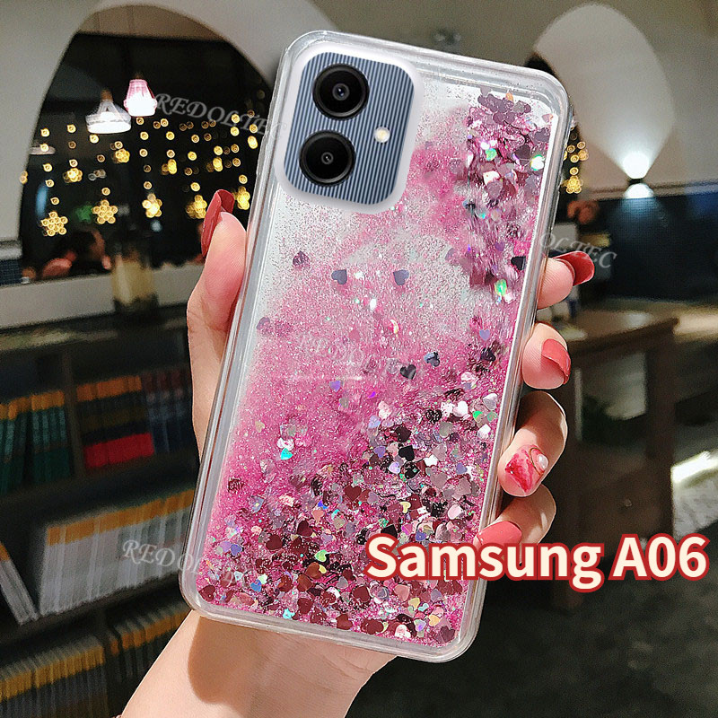 เคส Samsung Galaxy A06 Bling Liquid Quicksand Glitter Casing Samsung A06 A 06 เคสซิลิโคนใสฝาหลัง