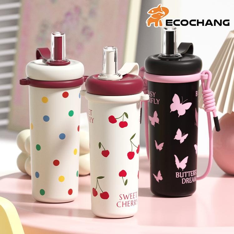 STAR+แก้วสแตนเลส316 เคลือบเซรามิก ขนาด 730 มล. มีหลอดดูด มีหูหิ้ว Starplus - รูปที่ 2