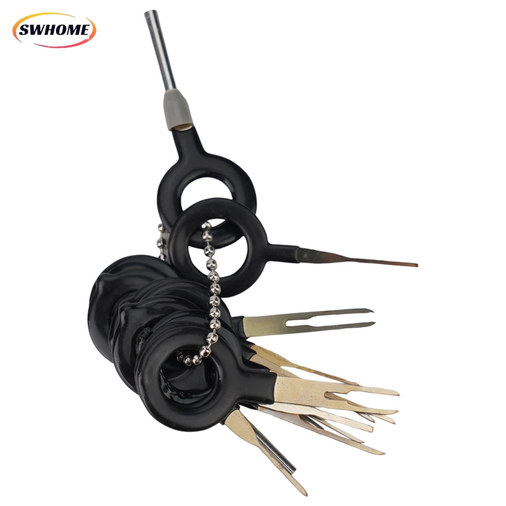 สวโฮม! ชุดเครื่องมือถอดเทอร์มินัลรถยนต์ 11 ชิ้นขั้วต่อสายไฟ Pin Release Extractor Puller สต็อกพร้อม