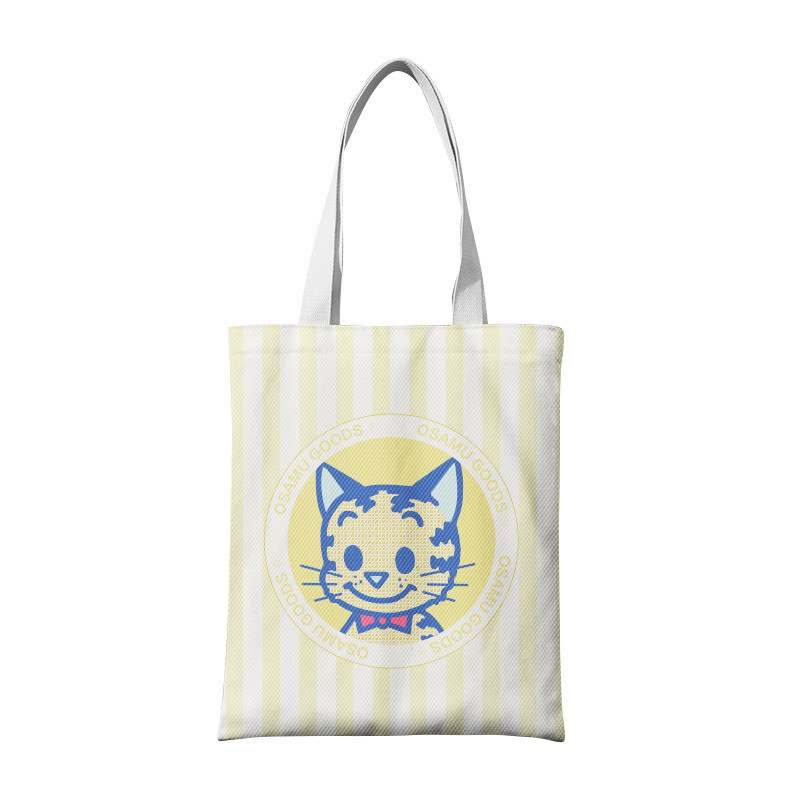 ญี่ปุ่น osamu Tote กระเป๋านักเรียนผ้าใบกระเป๋าการ์ตูนน่ารัก Harada Ji ซิปสบายๆขนาดใหญ่-ความจุกระเป๋าสะพาย