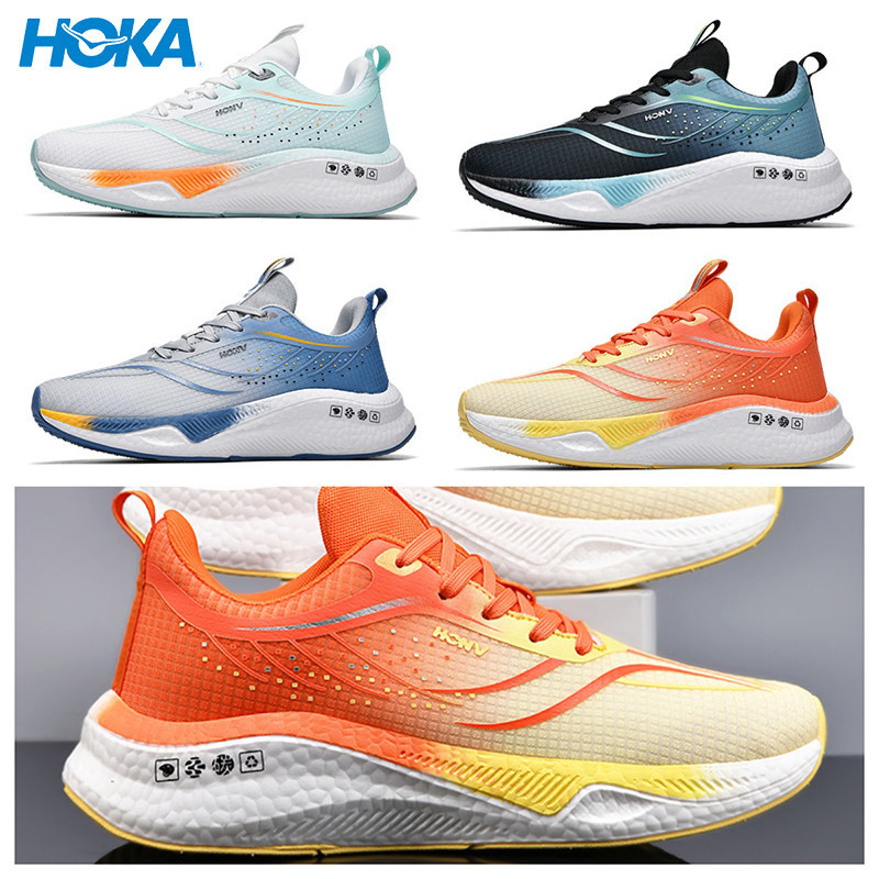 (ไซส์ 36-45) พร้อมสต็อก Hoka oneone รองเท้าวิ่งกันกระแทกป๊อปคอร์น unisex รองเท้าผ้าใบมาราธอน