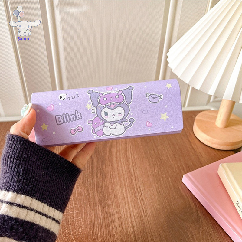[San] Sanrio Hello Kitty Magnetic Glasses Case Kawaii Cinnamoroll Kuromi Pochacco กล่องเก็บแว่นตาเดินทางแบบพกพาหญิง POP - รูปที่ 2