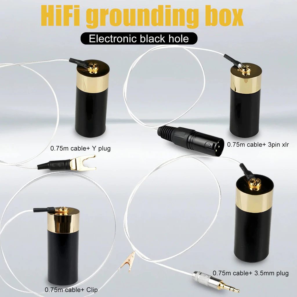 0.75m Ground Loop Noise Isolator GND ป้องกันการรบกวนอิเล็กทรอนิกส์ black hole ลําโพงสายดินไฟฟ้าเครื่องฟอกอากาศ