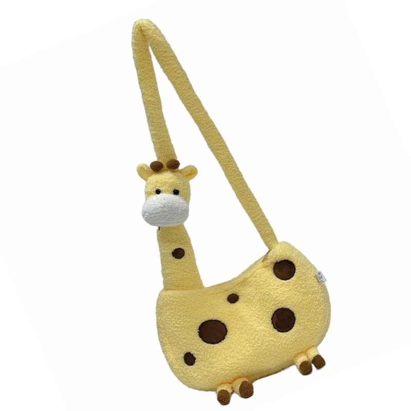Gy Women Bag Plush Giraffe Shoulder Bag Korean Styles Crossbody Bag Cartoon Bag