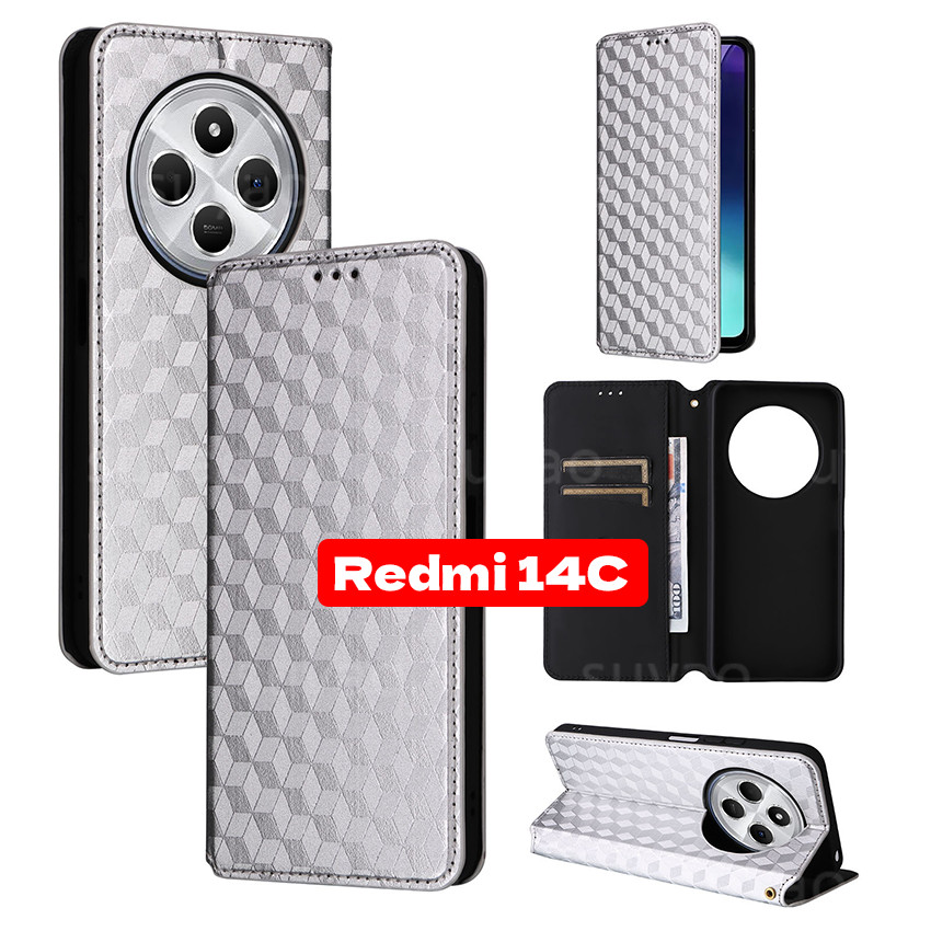 สําหรับredmi 14C Xiaomi Poco C75 13C 2024 เคสโทรศัพท์กระเป๋าสตางค์แม่เหล็กFlip PocoC75 หนังผู้ถือRedmi14C Redmi13Cปลอกกันกระแทกแฟชั่นเรียบง่ายปกหลัง