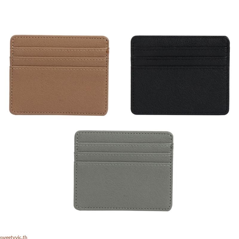 Sweety PU Leather Card Holder Mens Womens Wallet RFID Blocking Business Card Holders Purse Travel Casual Use