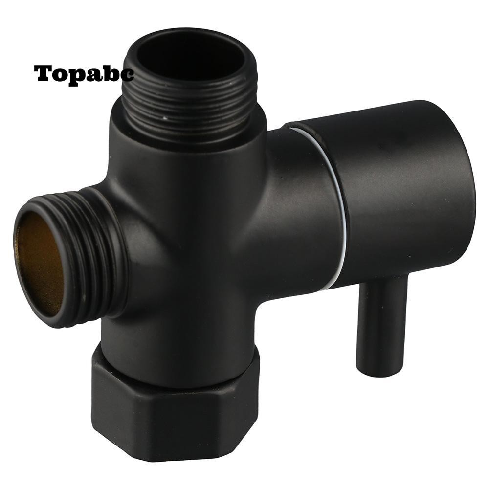 Top วาล์วหัวฝักบัวอาบน้ํา ทองเหลือง 3 ทาง G1/2 นิ้ว แบบเปลี่ยน สีดํา