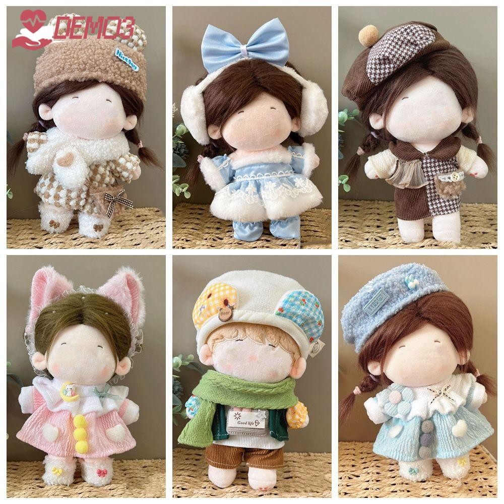 [เดโม3] ชุดตุ๊กตาสูท,20ซม หลากสี มินิเสื้อผ้า,ของขวัญเล่นบ้านเปลี่ยนแต่งตัวเกมตุ๊กตาอุปกรณ์เสริมตุ๊กตา ชม. หูฟัง ชุดผ้าฝ้ายยัดตุ๊กตา