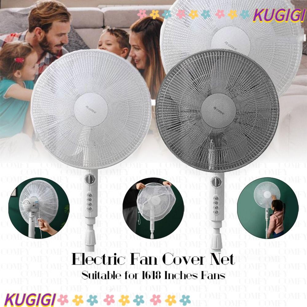 Kugigi ฝาครอบพัดลมไฟฟ้า, เด็กทารก Anti-pinch ไฟฟ้ารอบพัดลมฝาครอบป้องกัน, ทนทาน 16/18 นิ้ว Universal เด็ก Finger Guards ตาข่ายพัดลมครอบคลุม
