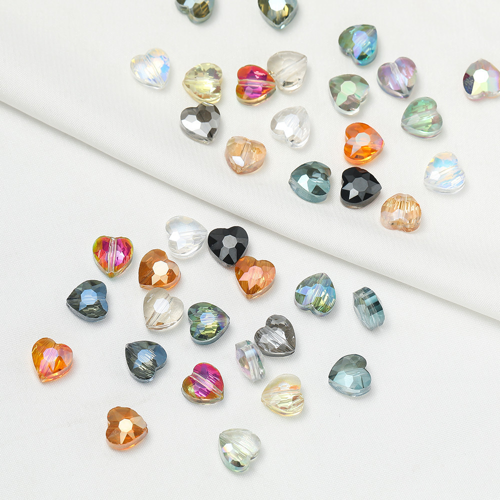 St, kunkka 10 ชิ้น 8 มิลลิเมตรคริสตัลหัวใจลูกปัดที่มีสีสัน Faceted ลูกปัดสําหรับ DIY สร้อยข้อมือสร้อยคอทํา — صورة 2