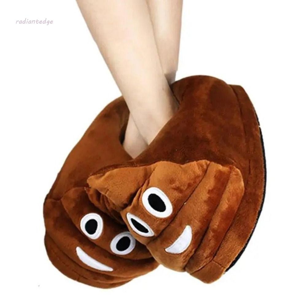 Radiant 1 คู่ Poop รองเท้าแตะอุ่น, รูปร่างเท้าใหญ่ตลก Expression Poop รองเท้าแตะ, แฟชั่น Poop หนาแพลตฟอร์มเท้าตุ๊กตารองเท้าแตะ