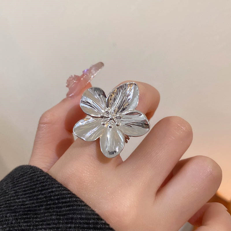 Dincior Elegant Gold โลหะดอกไม้เปิดแหวนบุคลิกภาพแฟชั่นผู้หญิงสาว Ins เครื่องประดับแฟชั่น