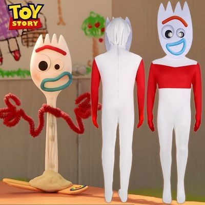 Toy Story 4-Forky Forky คอสเพลย์เครื่องแต่งกายบอดี้สูท Fokker