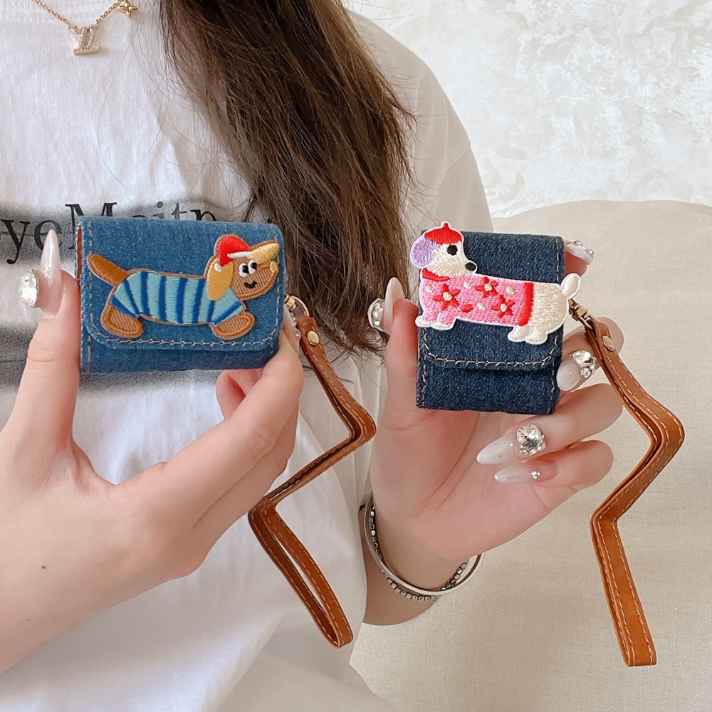 ลูกสุนัขปักลายเหมาะสําหรับเคสป้องกัน แอร์พอด มือโปร2 เปลือกนิ่ม เคสป้องกัน แอปเปิล แอร์พอด