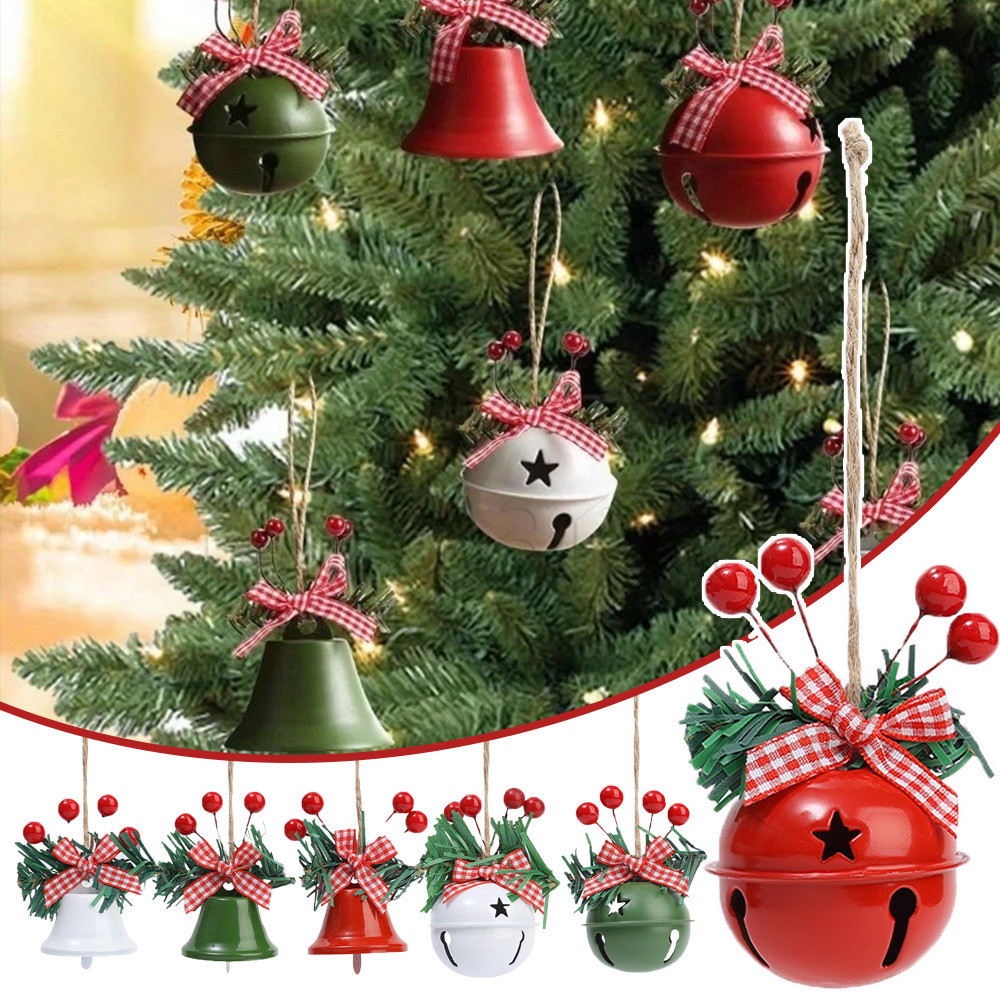 คริสต์มาส Berry Bow Bells-พวงหรีดต้นคริสต์มาสแขวนจี้-เทศกาลประดิษฐ์จี้-งานฝีมือ DIY Decoartion-อุปกรณ์ตกแต่งบ้าน