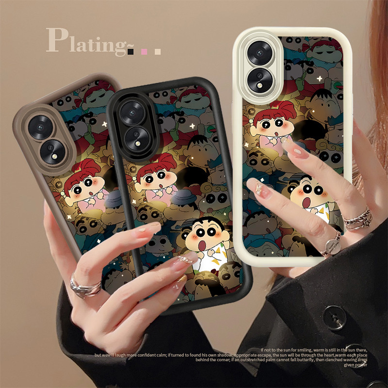 เคสโทรศัพท์สําหรับ OPPO F5 Youth F7 F9 F11 Pro F17 Pro F19 Pro F21 Pro การ์ตูน Nighty Crayon Shin-Chan กันกระแทก Anti-Dirt เคสโทรศัพท์กันกระแทก