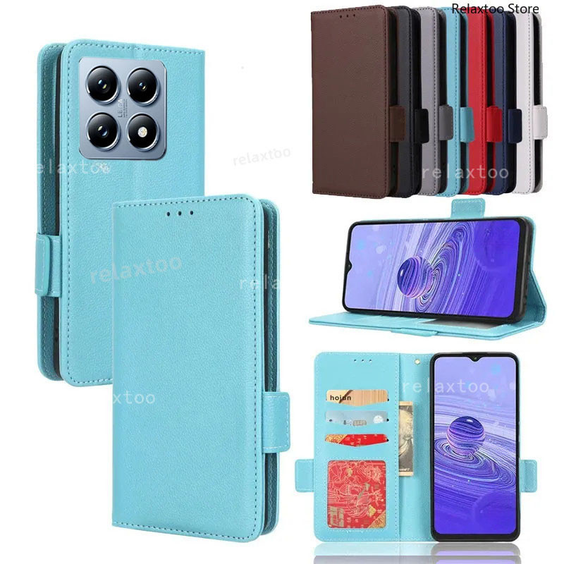 ซองหนังสําหรับ Xiaomi 14T 13T Pro 14 T Xiaomi14T Pro 14TPro 13TPro Xiaomi14TPro 5G กระเป๋าสตางค์แม่เหล็กผู้ถือเคสโทรศัพท์กันกระแทกป้องกันปกหลัง Shell