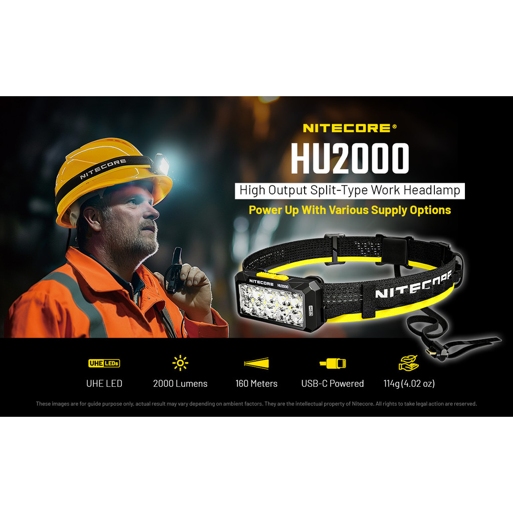 NITECORE HU2000 2000 Lumens UHE LED Headlamp Headlight