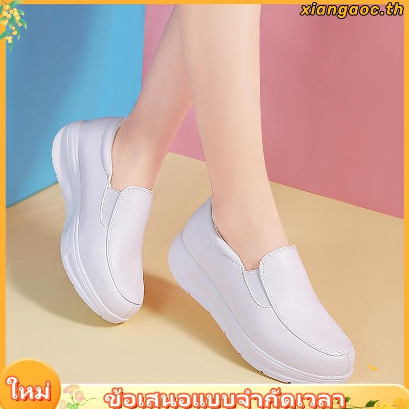 รองเท้าพยาบาล หนังแท้ กันลื่น สีขาว และสีดำ ขนาด 35-41