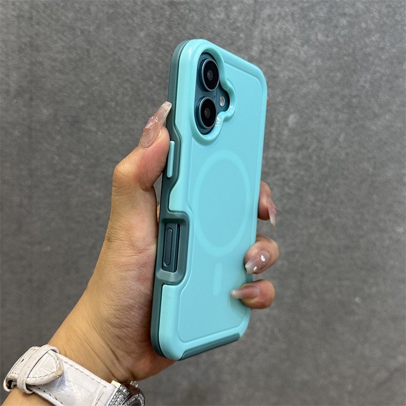 ใหม่ Strong anti fall Matteเคสโทรศัพท์แม่เหล็กสําหรับiPhone 16 15 14 13 12 Pro Max 16 Plus 11 ProMaxหรูหราFrostedปลอกป้องกันรวมทุกอย่างกันกระแทกฮาร์ดปกหลัง