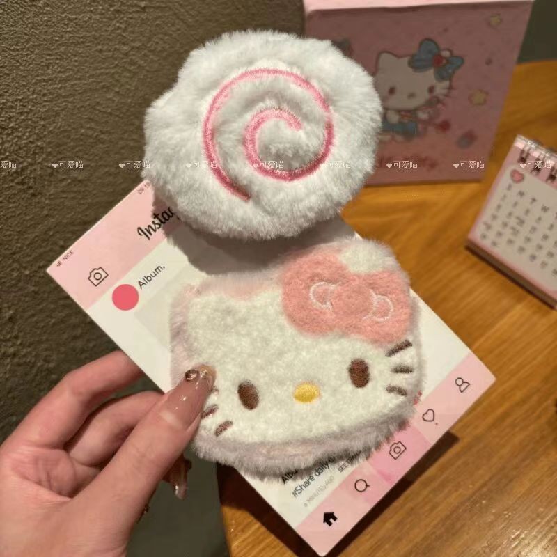 สีชมพู HelloKitty กิ๊บติดผมตุ๊กตาผู้หญิงหน้าผากด้านข้าง Bangs คลิปเครื่องประดับผมน่ารัก