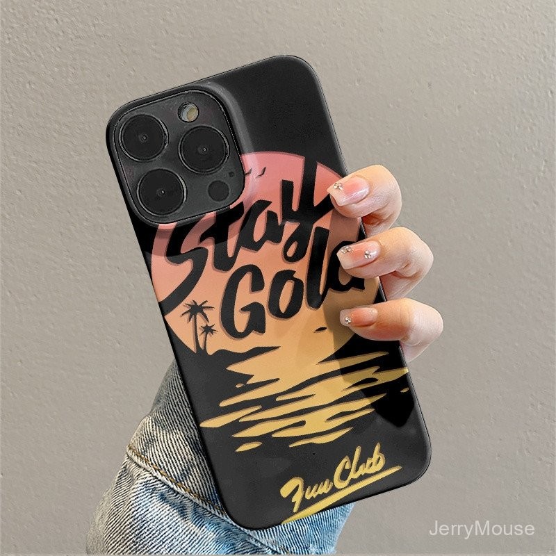 เคสป้องกันแบบสะท้อนแสงพระอาทิตย์ตกสำหรับ iPhone 16 PROMAX 12pro 15pro 15PROMAX 7/8plus XS xsmax 15PLUS 12 8PLUS 13Pro เคสซิลิโคนกันกระแทกแบบแข็ง14Pro XR 15ป้องกันการตก11PROMAX gmsu