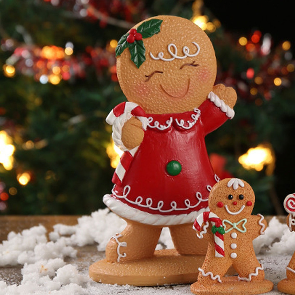 [EPAY] Kids Tabletop Figures Cute Christmas Table Decor For Store Bar Girl Candy Cane