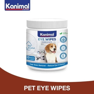 Kanimal Wipes แผ่นเปียกเช็ดทำความสะอาด ฟัน/ตา/หู สำหรับสุนัขและแมว อ่อนโยน ใช้สะดวก
