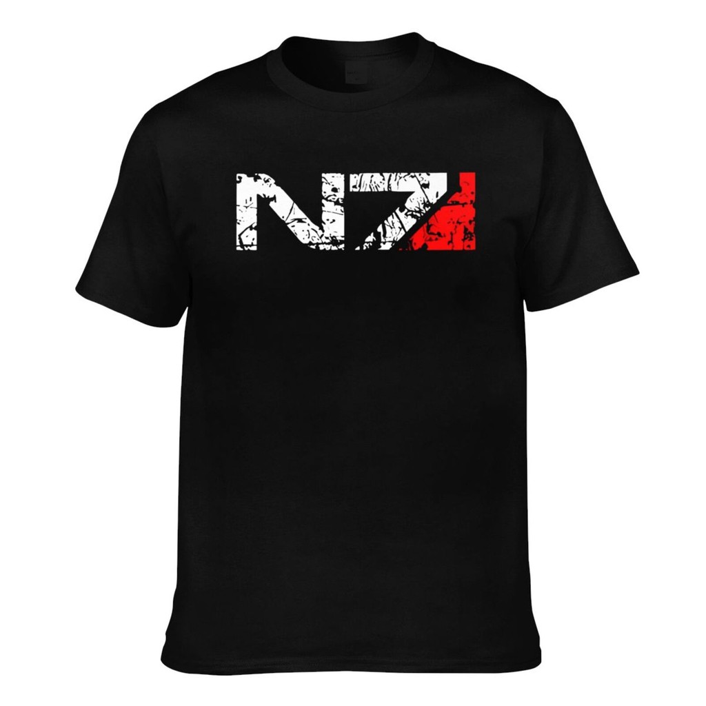 เกม N7 Mass Effect 3Systems Alliance ทหารสัญลักษณ์เกมแฟชั่นผู้ชายเสื้อยืด