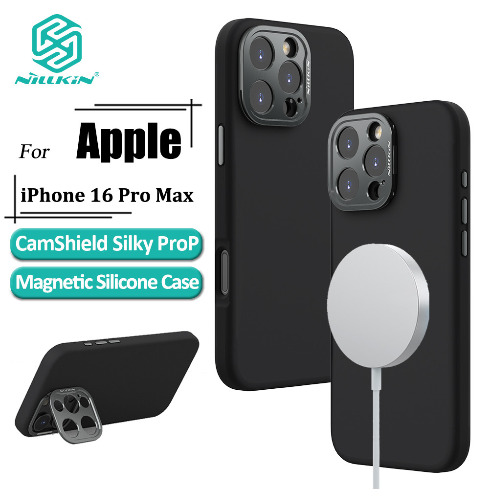 Nillkin เลนส์ Wing เคสโทรศัพท์แม่เหล็กสําหรับ iPhone 16 Pro Max / iPhone 16 Pro กรณีป้องกันกล้องซ่อนพับที่วางโทรศัพท์กันกระแทก