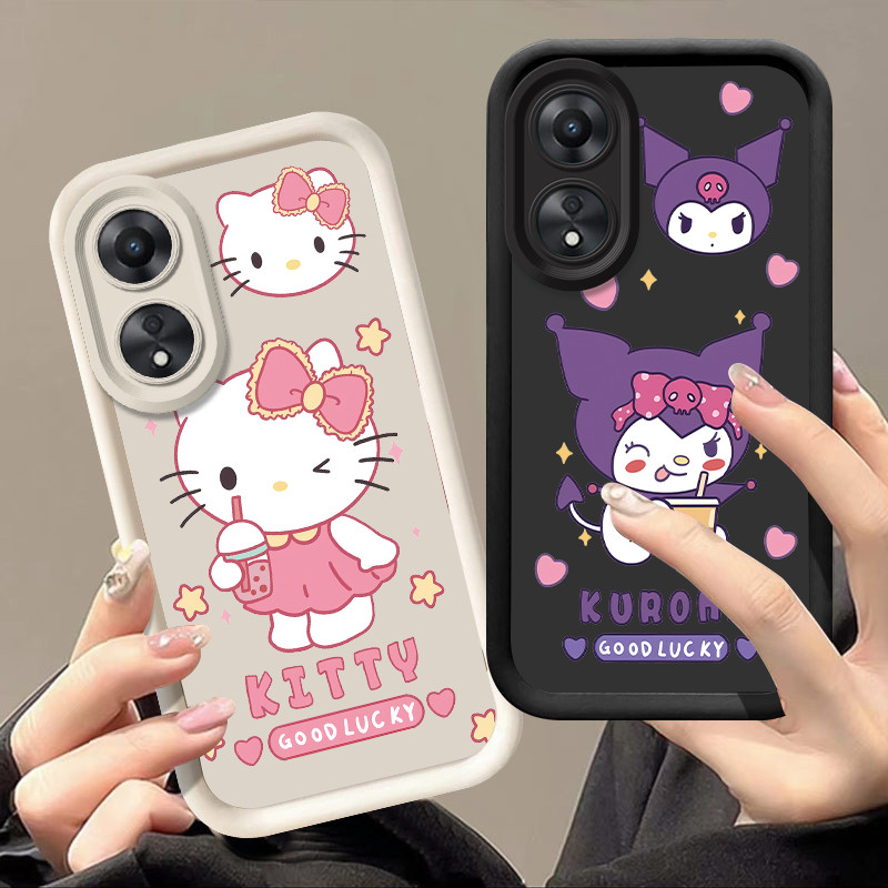 เคส oppo a60 เคส oppo a58 เคสโทรศัพท์ hello kitty&Kuromi สําหรับเคส oppo a58 ฝาครอบ bts