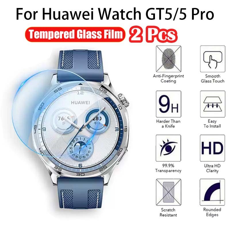 2pcs ฟิล์มกันรอย ชนิดฟิล์มกระจก Huawei Watch GT5 Pro 46mm 42mm 41mm Glass film GT2 46mm