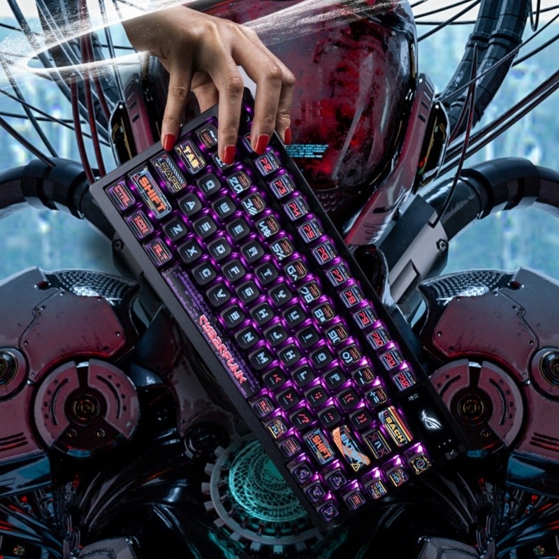 Cyberpunk Functional Party ASA ความสูง Keycap PBT Sublimation Four-Sided Transparent Double Leather 