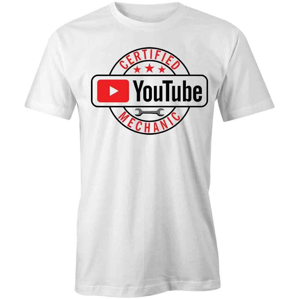 Certified Youtube Mechanic Tshirt Tee Short-Sleeved Cotton Humor S1Wca1028