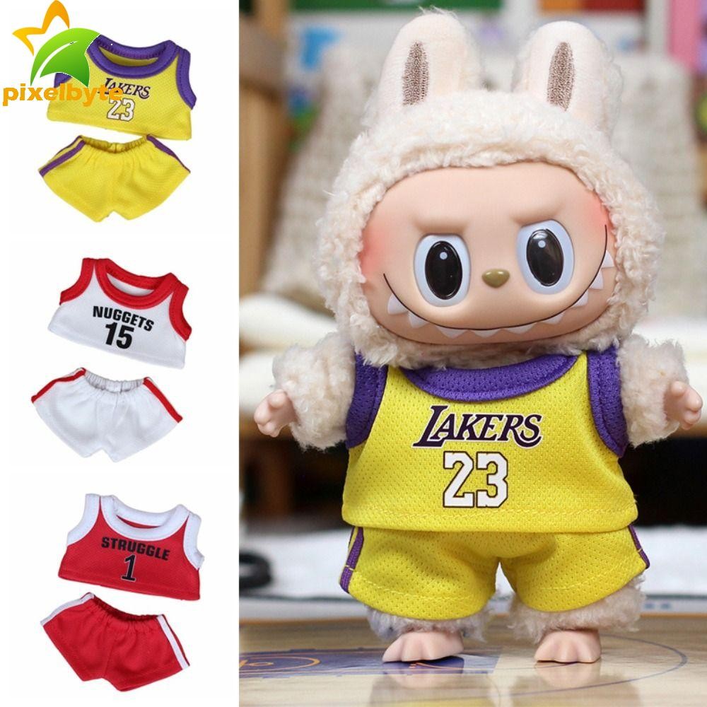 พิกเซลลาบู เสื้อผ้าตุ๊กตา,กีฬากางเกงขาสั้นลาบู ชุดตุ๊กตา,สูทมินิเสื้อยืดบาสเกตบอลผ้าฝ้ายตุ๊กตาเสื้อผ้าเด็กผู้หญิงของเ
