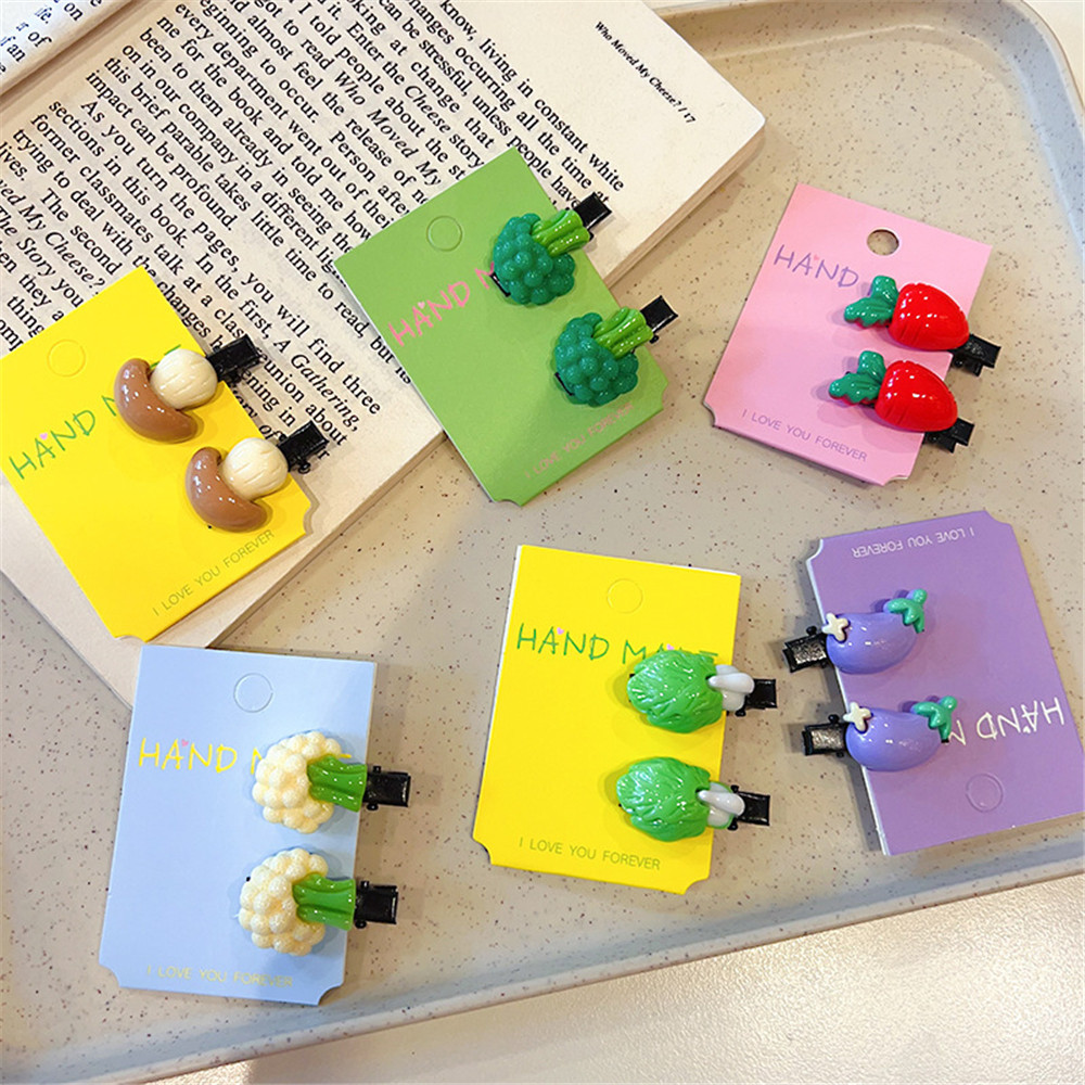 จําลองตลกผักกิ๊บน่ารักเรียบสนุกคลิปหน้าผากด้านข้าง ใบเรียกเก็บเงินเป็ด คลิปหักอุปกรณ์ผมสําหรับผู้หญิง - รูปที่ 3