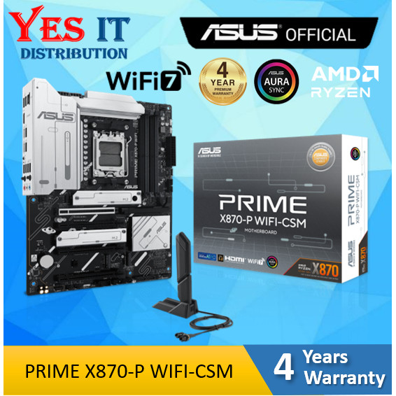 ASUS PRIME X870-P WIFI-CSM DDR5 AM5 เมนบอร์ด AMD ATX