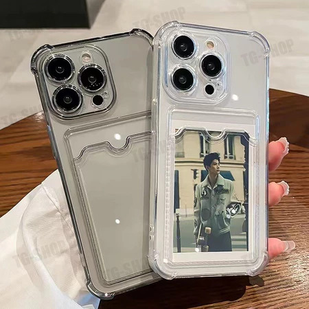 เคสใส่บัตร ไอโฟน iPhone 15 11 13 Pro Max 14 12 12Pro 7 8 SE XR 7plus 8plus X XS เคสกันกระแทก เคสใสใส่บัตร ใส่รูป